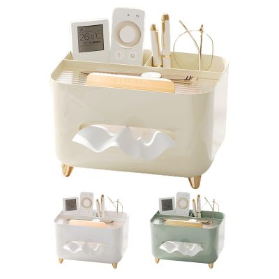 1/3 Nightstand Tissue Organizer - All in Onee Desktop Tissue Storage Box, Decorative Tissue Box | Tabletop Napkin Dispenser, Non Slip Napkin Holder for Bathroom Hotel Living Room Bedroom