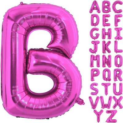 40 Inch Large Hot Pink Letter B Balloons Alphabet B Letter Balloons Foil Mylar Letter A Balloons for Birthday Party Anniversary New Year Graduation Wedding