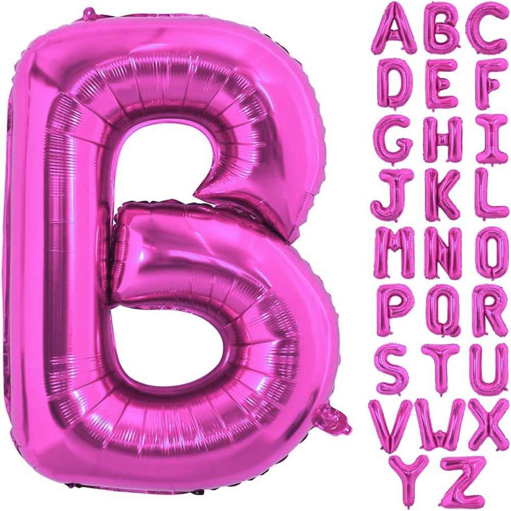 40 Inch Large Hot Pink Letter B Balloons Alphabet B Letter Balloons Foil Mylar Letter A Balloons for Birthday Party Anniversary New Year Graduation Wedding