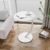 HomeLoft Basics Sleek Nordic Metal Side Table  Modern Minimalist Coffee Table for Living & Bedroom White/White, 26.77*15.74*12.59in view 1