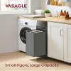 VASAGLE Laundry Hamper, Laundry Basket, Laundry Sorter with a Pull-Out and Removable Bag, Shelf, Metal Frame, 12.4 Gallons (47 L), 16.5 x 11 x 29.5 Inches, Slate Gray and Charcoal Gray UBLH001G01 view 2