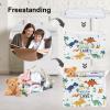 Clastyle Large Boho Dinosaur Pterosaur Boy Book Toy Storage Basket Dino Palm Tree Clothes Laundry Hamper for Kid Room Nursery, Colorful 36L view 3