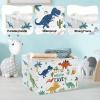 Clastyle Large Boho Dinosaur Pterosaur Boy Book Toy Storage Basket Dino Palm Tree Clothes Laundry Hamper for Kid Room Nursery, Colorful 36L view 4