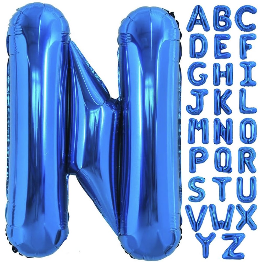 40 Inch Blue Letter N Balloons Alphabet N Letter Balloons Foil Mylar Big Letter Balloons for Birthday Party Anniversary New Year Graduation Wedding Decorations
