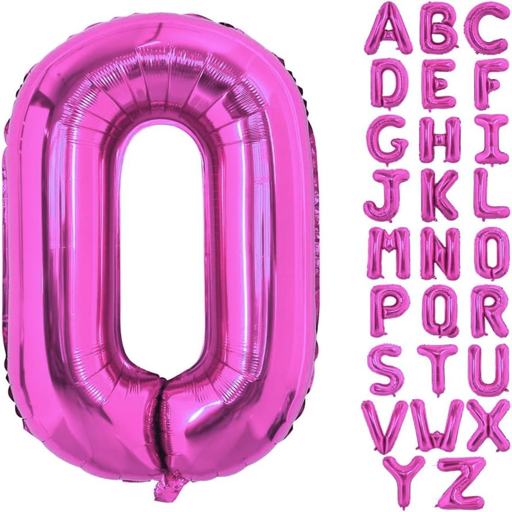 40 Inch Large Hot Pink Letter O Balloons Alphabet O Letter Balloons Foil Mylar Letter A Balloons for Birthday Party Anniversary New Year Graduation Wedding