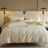 Soft Double Colours Duvet Cover,Cotton Comfy Cooling Duvet Cover Bedding Set with Zipper Closure and Corner Ties for All Seasons (White King) (Yellow Full) view 1