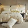 Soft Double Colours Duvet Cover,Cotton Comfy Cooling Duvet Cover Bedding Set with Zipper Closure and Corner Ties for All Seasons (White King) (Yellow Full) view 2
