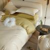 Soft Double Colours Duvet Cover,Cotton Comfy Cooling Duvet Cover Bedding Set with Zipper Closure and Corner Ties for All Seasons (White King) (Yellow Full) view 4