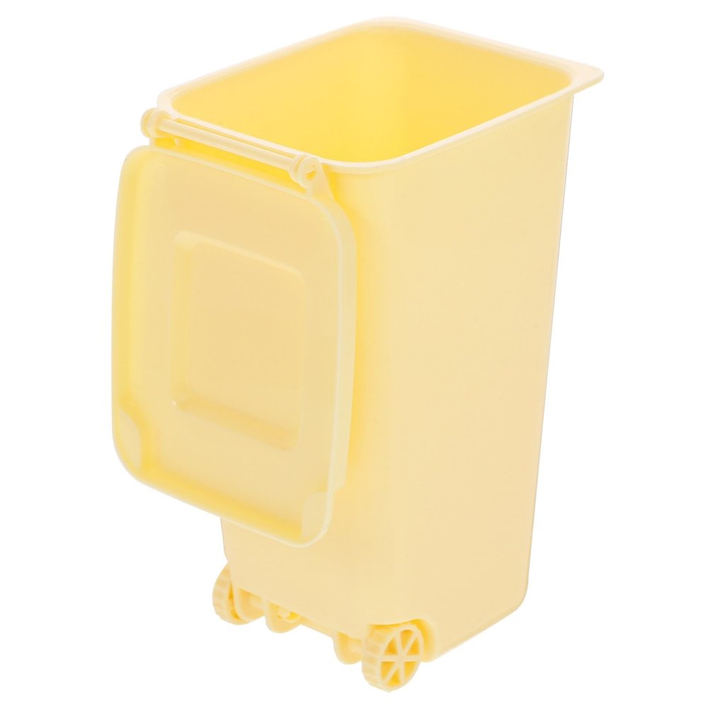 LALAFINA Desk Organizing Storage Box Mini Trash Can Desk Bin Lid Paper Bin Office Home Small and Versatile