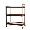 Storage Trolley Cart Serving Trolleys 3 Layers Dining Cart Wooden Bracket Solid Wood Tray 4 Universal Wheels with Locking Wheels for Kitchen, Hotels, Restaurants and Care Homes view 1