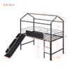 Bellemave Twin Size loft Bed for Kids, Metal loft Bed with Slide and Stairs, House loft Bed with writable Wooden Board, Low loft Bed for Kids, Boys, Girls, Black view 2