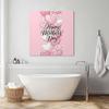 16x16 Inch Wall Prints Giclee Canvas Painting - Mother's Day Flower Love Pink Painting Pictures Print on Canvas Framed Wall Art Modern Artwork for Home Decorations view 1