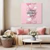 16x16 Inch Wall Prints Giclee Canvas Painting - Mother's Day Flower Love Pink Painting Pictures Print on Canvas Framed Wall Art Modern Artwork for Home Decorations view 3