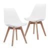 SJIALEN Kitchen Dining Chair Set of 2,with Wood Legs Lounge Chairs for Kitchen Living Room Bedroom Balcony Corner Chairs White Kitchen Chair view 4
