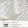 EVERGRACEHOME Cotton Coverlet Set Full Queen Size 3 Pieces, Lightweight Soft Ribbed Matelass Bedspread Quilt Set, Cozy Oversized Quilted Bedding Set with 2 Pillow Shams for All Seasons, Ivory White view 3