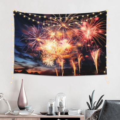 GFLFMXZW Beautiful Fireworks Tapestry Flag Vertical Aesthetic Art Wall Tapestry Funny Poster Banner Wall Hanging for Bedroom Living Room Backdrop