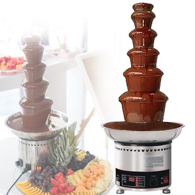4/5/6/7 Tier Chocolate Fondue Fountain Machine Stainless Steel Commercial Chocolate Fountain for Party Wedding Restaurant,Strawberries,Cherries,Marshmallow,Biscuits,7Tier ()