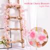ASTRYAS 4Packs Artificial Cherry Blossom Flower, Fake Flower Garland Outdoors Hanging Silk Flowers Vines for Home Decor Pink Room Decor Wedding Party Japanese Kawaii Decor (Light Pink) view 3