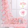 ASTRYAS 4Packs Artificial Cherry Blossom Flower, Fake Flower Garland Outdoors Hanging Silk Flowers Vines for Home Decor Pink Room Decor Wedding Party Japanese Kawaii Decor (Light Pink) view 4