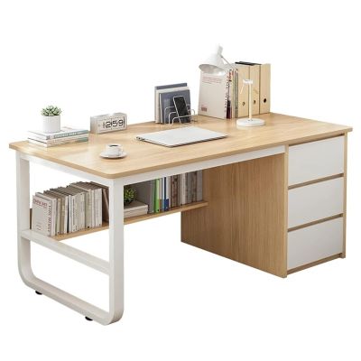 NEKCOCO Modern Gaming Desk Multifunctional Home Office Desk Modern Laptop Desk Study Writing Desk with 3 Drawers and Storage Rack Workstation Study Writing Table (Color : A, Size : 100cm)