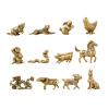 12 Pieces Chinese Zodiac Set Brass Figurine Vintage Birthday Gifts Animal Statue Mini Zodiac Statues for Office Desktop Home view 1