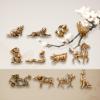 12 Pieces Chinese Zodiac Set Brass Figurine Vintage Birthday Gifts Animal Statue Mini Zodiac Statues for Office Desktop Home view 2