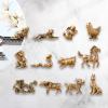12 Pieces Chinese Zodiac Set Brass Figurine Vintage Birthday Gifts Animal Statue Mini Zodiac Statues for Office Desktop Home view 4