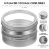 Garneck Magnetic Spice Jars for Refrigerator Portable 3oz Round Aluminum Storage Containers with Magnetic Back Metal Tins with Screw Tops for Kitchen Organization view 3