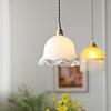 TONFON OJRGG Retro Flowers Lampshade Chandelier Glass E27 Farmhouse Pendant Light French Vintage Ceiling Light Fixture for Kitchen Island Living Room Bedroom Bedside Dining Room Hallway Hanging Light view 4