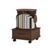 ZLGONRL Corner Rotating Bookshelf Bookshelf with Storage Drawer for Small Spaces Revolving Bookcase with Brake Wheels (Two Walnut) view 1