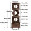 ZLGONRL Corner Rotating Bookshelf Bookshelf with Storage Drawer for Small Spaces Revolving Bookcase with Brake Wheels (Two Walnut) view 3