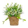 Xnferty Wildflower Hanging Basket Wreath, Fake Plants Artificial Flowers Spring and Summer Wreath Faux Fake Flowers for Front Door Porch Wall Decor Boho Wreaths Courtyard Outdoors view 1