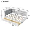 XD Designs Wood Twin Size Platform Bed with L-Shaped Storage Shelves and Upholstered Headboard, Versatile Daybed Platform Bed with 2 Drawers and Rotatable Storage Board, Maximize Space (White-25) view 2