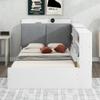 XD Designs Wood Twin Size Platform Bed with L-Shaped Storage Shelves and Upholstered Headboard, Versatile Daybed Platform Bed with 2 Drawers and Rotatable Storage Board, Maximize Space (White-25) view 4