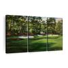 ElephantStock Augusta National 13th Hole I Wall Art - Horizontal Canvas - 3-Piece Living Room Wall Decor - Painting Sports Canvas Print - Green and Red Decor for Wall by Marci Rule - 33" X 20" view 1