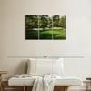 ElephantStock Augusta National 13th Hole I Wall Art - Horizontal Canvas - 3-Piece Living Room Wall Decor - Painting Sports Canvas Print - Green and Red Decor for Wall by Marci Rule - 33" X 20" view 2