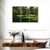 ElephantStock Augusta National 13th Hole I Wall Art - Horizontal Canvas - 3-Piece Living Room Wall Decor - Painting Sports Canvas Print - Green and Red Decor for Wall by Marci Rule - 33" X 20" view 3