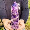 KatLin Beautiful Natural Dream Amethyst Obelisk Crystal Energy Column Reiki Healing Ornaments (Size : 450-500g) view 1