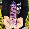 KatLin Beautiful Natural Dream Amethyst Obelisk Crystal Energy Column Reiki Healing Ornaments (Size : 450-500g) view 2