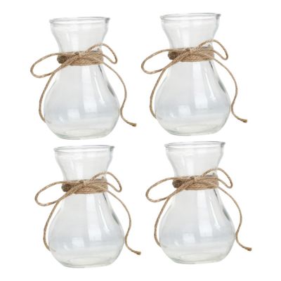 Cabilock 4pcs Glass Vase for Boho Decor Neutral Home Decor DIY Planting Container