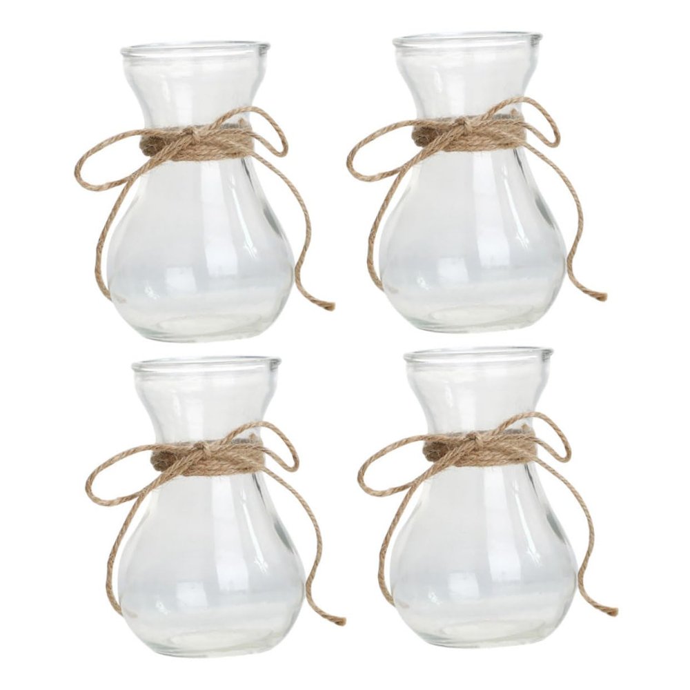 Cabilock 4pcs Glass Vase for Boho Decor Neutral Home Decor DIY Planting Container