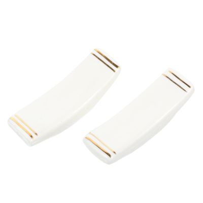 Ceramic Chopstick Rest 2 Pcs White for Spoons and Utensils