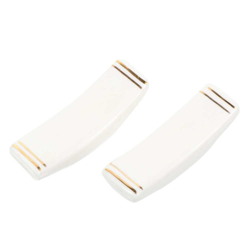 Ceramic Chopstick Rest 2 Pcs White for Spoons and Utensils