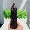 AtkitS Natural Natural Garnet and Fireworks Obelisk Quartz Crystal Reiki Wand Tower Point (Size : 450-500g) view 2