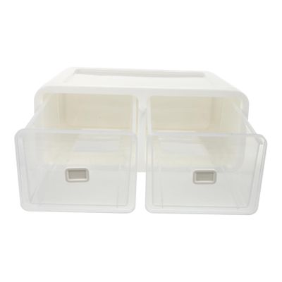 MAGICLULU Underpants Organizing Box Stackable Drawer Type Underwear Finishing Case Space-saving Storage for Socks and Lingerie Material White Design