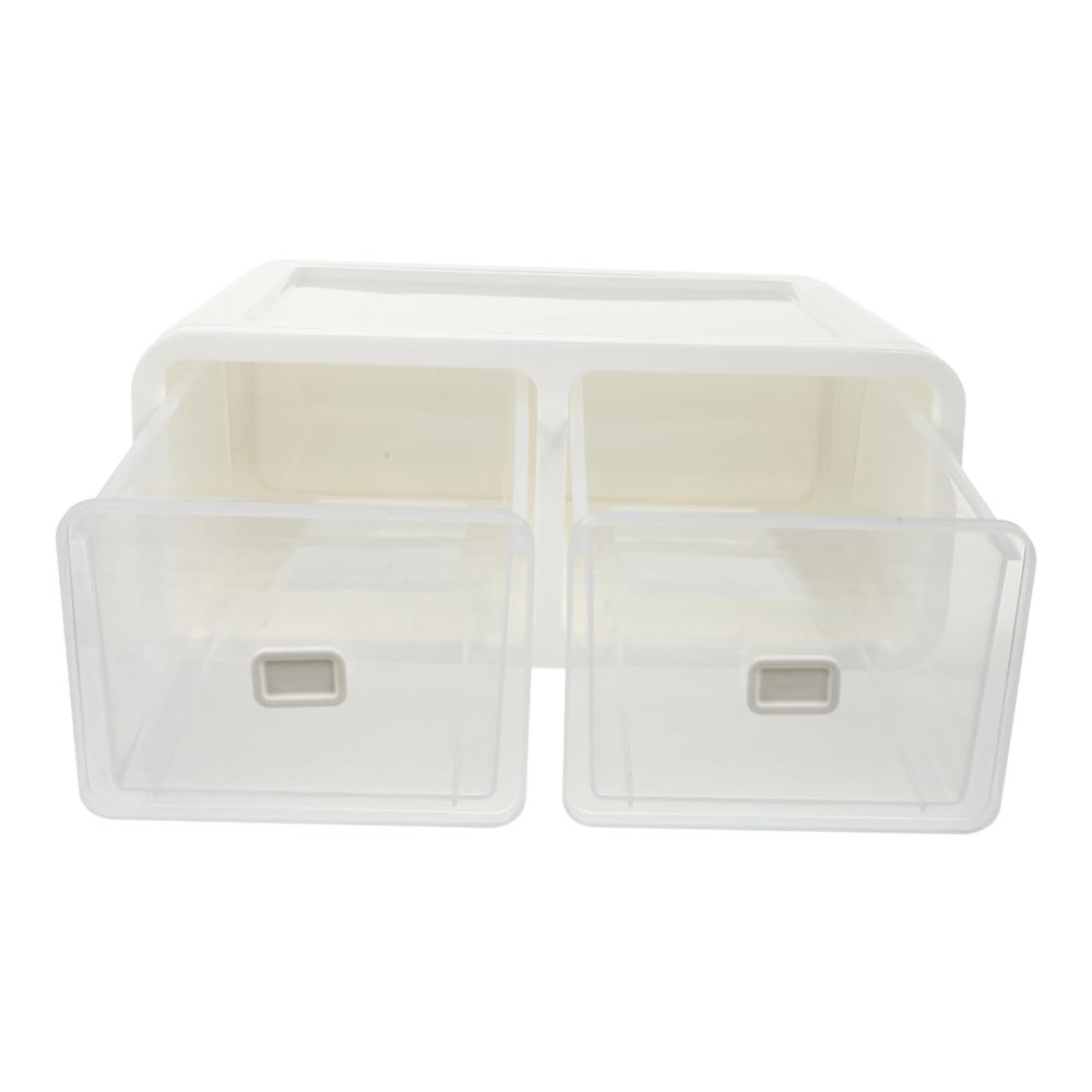 MAGICLULU Underpants Organizing Box Stackable Drawer Type Underwear Finishing Case Space-saving Storage for Socks and Lingerie Material White Design
