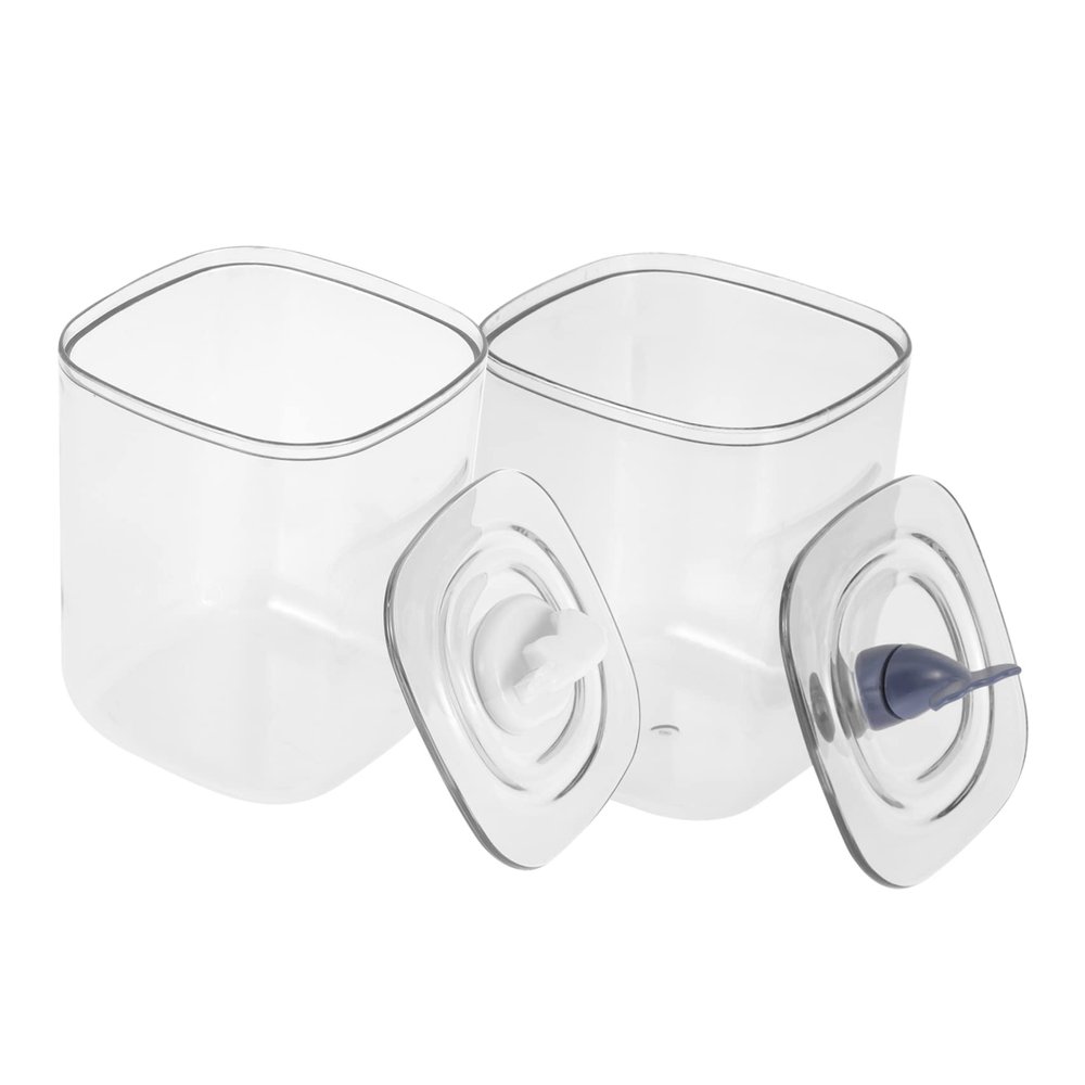 Ciieeo 2pcs Portable Cotton Swab Holder Creative Animal Design Makeup Organizer for Cotton Pads and Swabs for Keeping Your Desktop Tidy and Organized