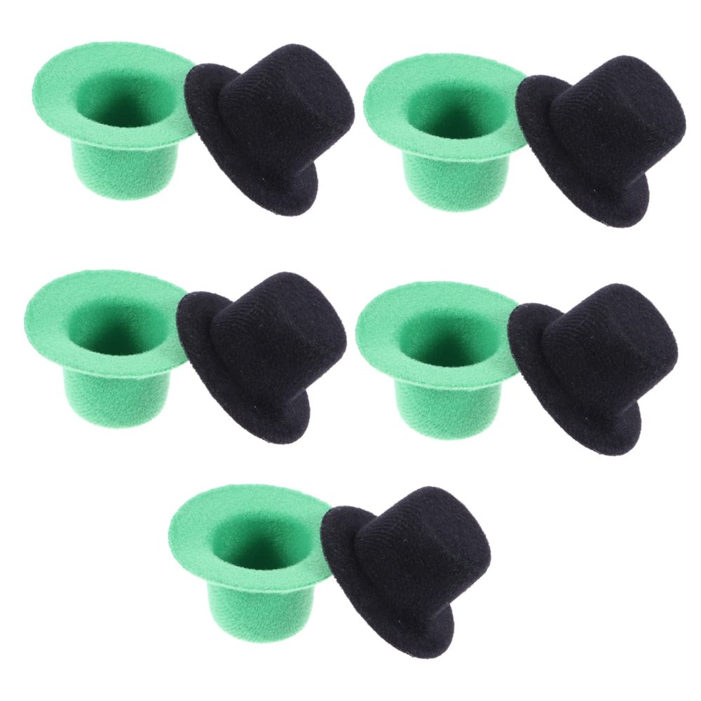 SHERCHPRY 5pcs Patrick's Day Mini Bowler Hats Hair Accessories for Crafts Unique Decorations for Parties Home and Boys and Girls Projects for Celebrations
