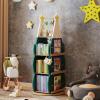 Bookcase 360 Rotating Bookshelf Picture Book Rack Student Storage Bookcase Reading Area Picture Book Rack Bookshelf (Color : Green) view 2