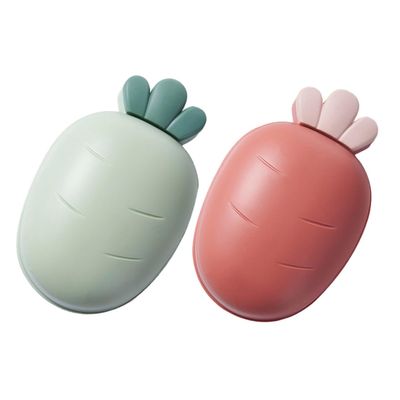 BRIGHTFUFU 2pcs Dual-Layer Soap Holder Draining Design Large Soap Storage Boxes for Bathroom Red and Green Material
